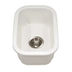 Houzer 12" Fireclay Undermount Bar Sink, White, Platus Series, PTB-1318 WH