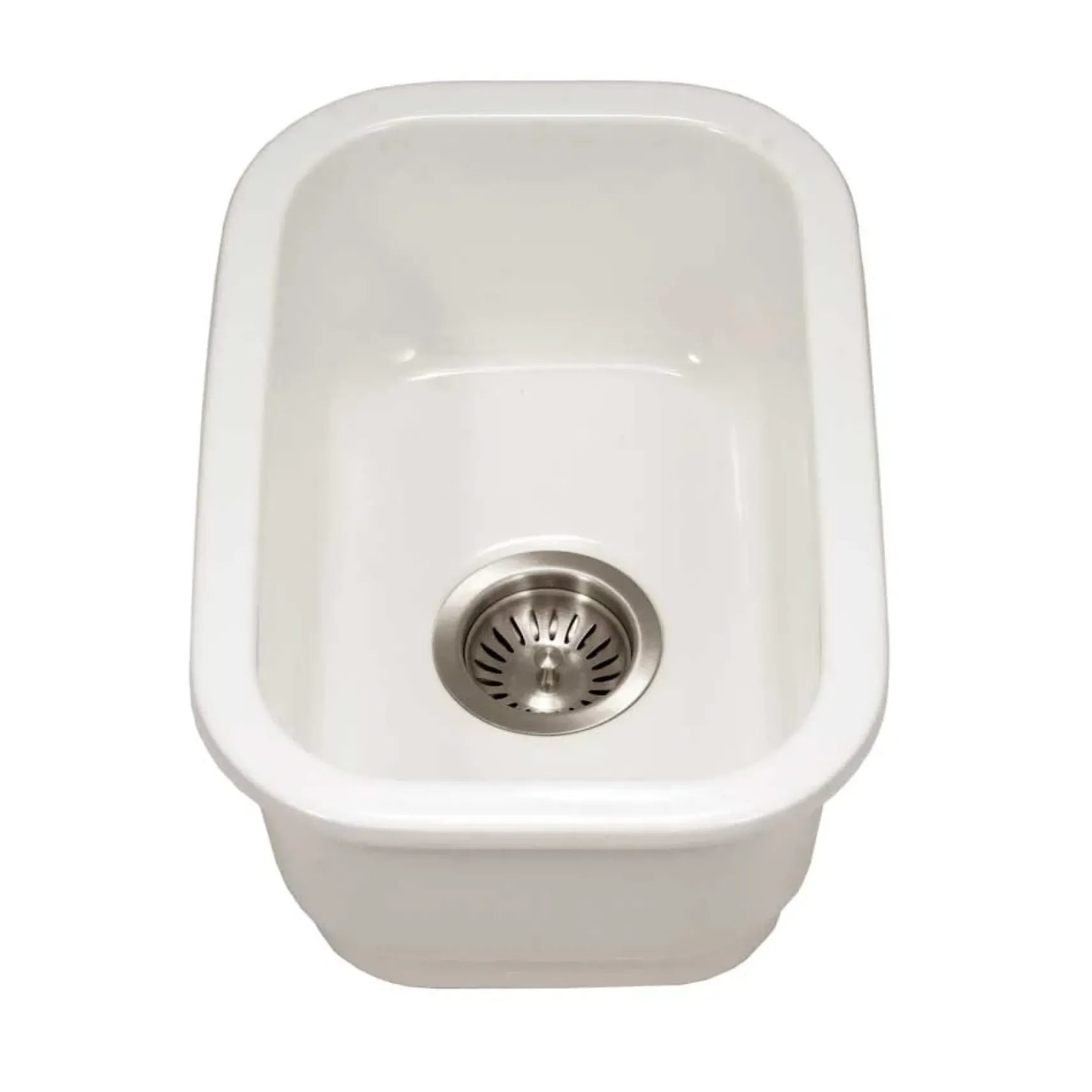 Houzer 12" Fireclay Undermount Bar Sink, White, Platus Series, PTB-1318 WH