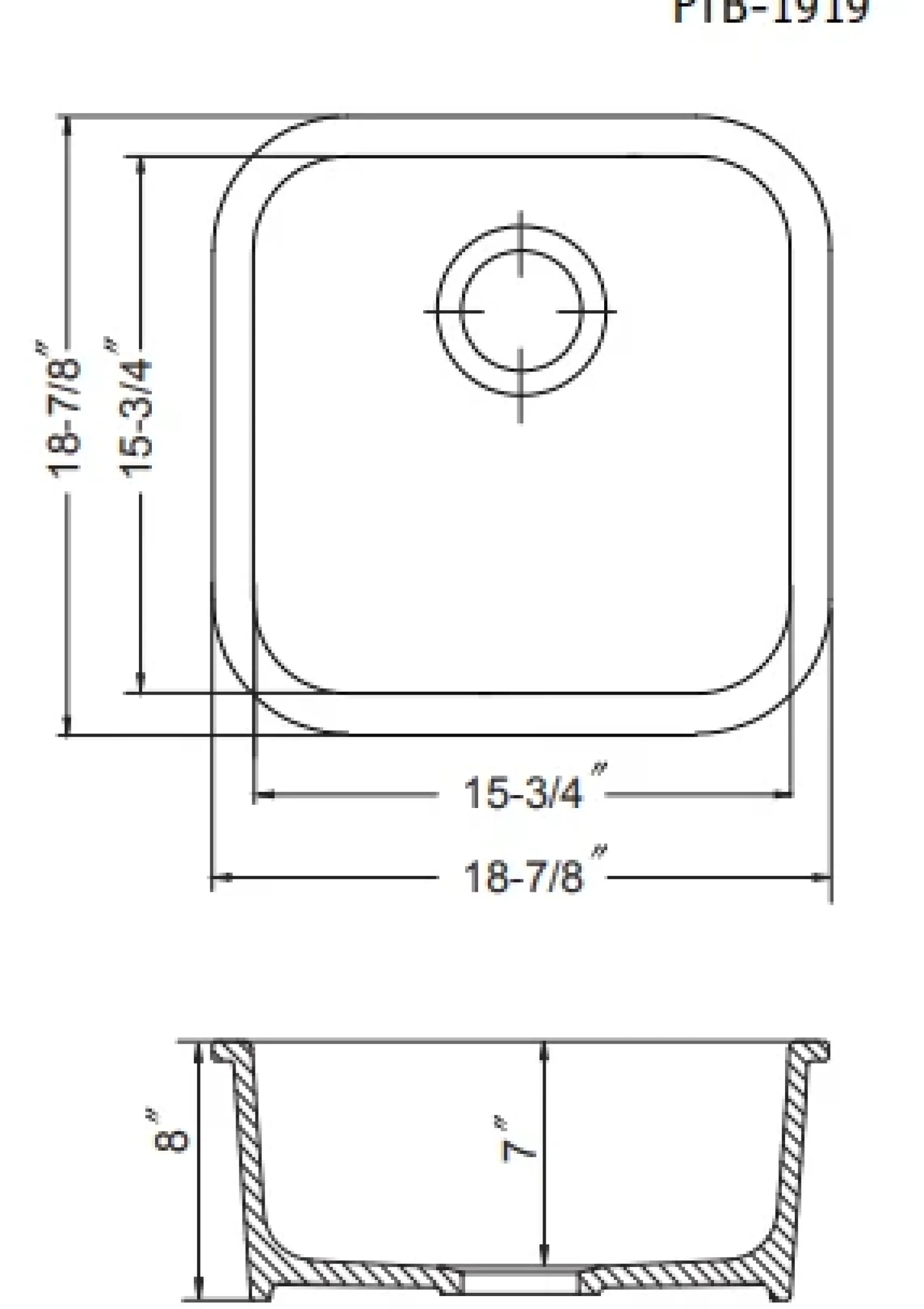 Houzer 19" Fireclay Undermount Bar Sink, White, Platus Series, PTB-1919 WH