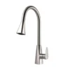 Houzer 1.75 GPM Catori Series Brushed Nickel Fingerprint-Free Finish Single Handle Pull-Out Kitchen Faucet - Brass, CAT-172-BF