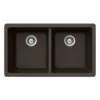 Houzer 33" Granite Undermount 50/50 Double Bowl Kitchen Sink, Brown, M-200U MOCHA