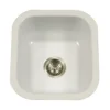 Houzer 16" Porcelain Enamel Steel Undermount Bar/Prep Sink, White, PCB-1750 WH