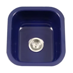 Houzer 16" Porcelain Enamel Steel Undermount Bar/Prep Sink, Blue, PCB-1750 NB