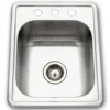 Houzer 17" Stainless Steel Topmount Bar/Prep Sink, 1722-7BS-1