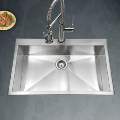 Houzer 33" Stainless Steel Topmount Single Bowl Kitchen Sink, 18 Gauge, BLS-3322