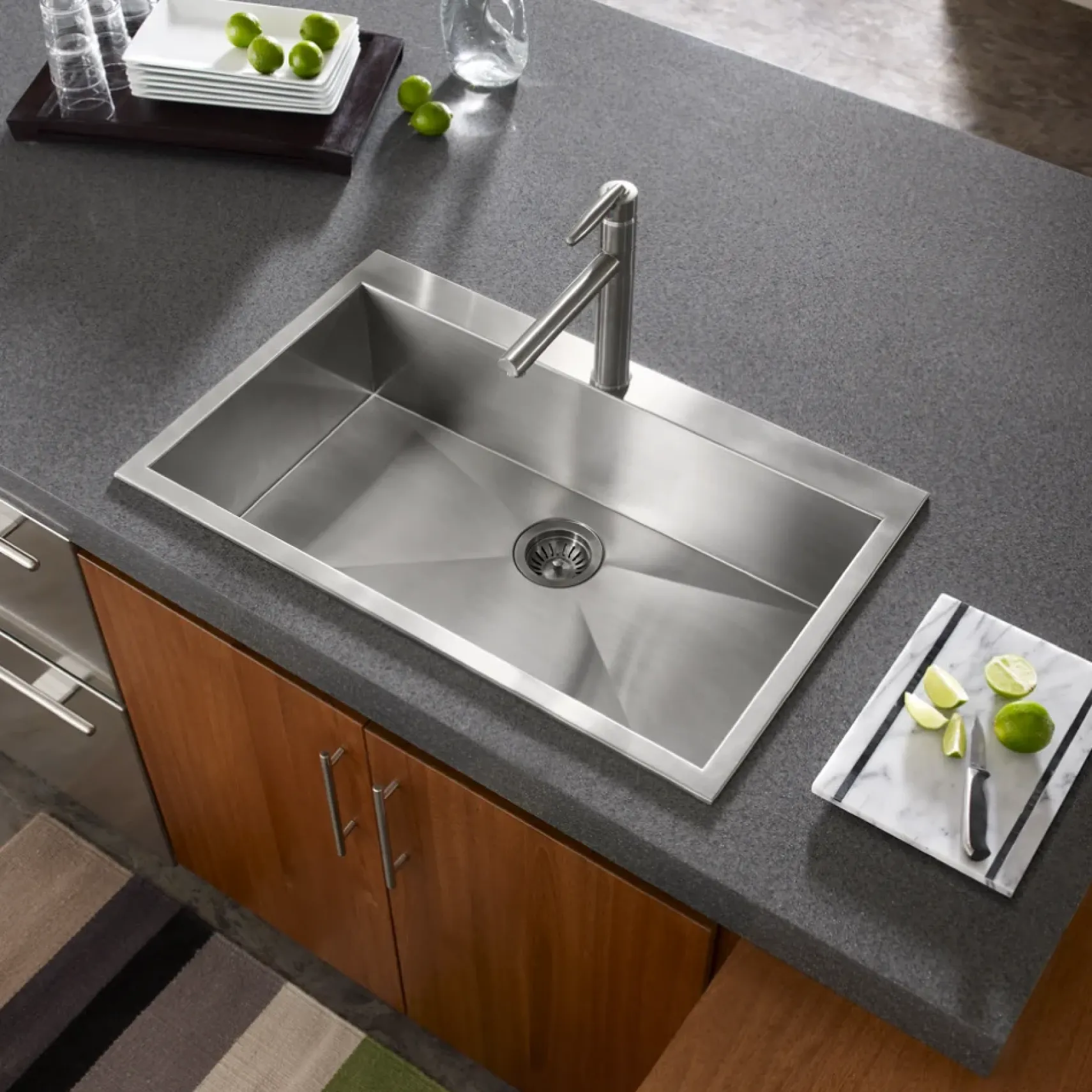 Houzer 33" Stainless Steel Topmount Single Bowl Kitchen Sink, 18 Gauge, BLS-3322