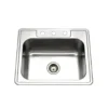 Houzer 25" Stainless Steel Topmount Single Bowl Kitchen Sink, 18 Gauge, 2522-9BS3-1