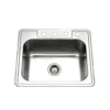 Houzer 25" Stainless Steel Topmount Single Bowl Kitchen Sink, 18 Gauge, 2522-9BS4-1