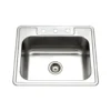 Houzer 25" Stainless Steel Topmount Single Bowl Kitchen Sink, 20 Gauge, 2522-8BS3-1