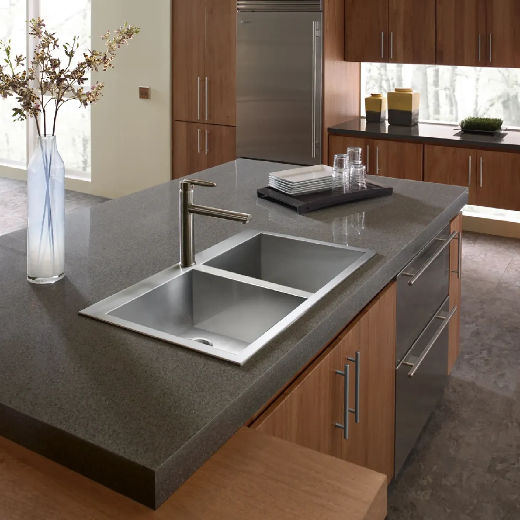 Houzer 33" Stainless Steel Topmount Zero Radius Double Bowl Kitchen Sink, 18 Gauge, BCD-3322