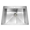 Houzer 25" Stainless Steel Topmount Zero Radius Single Bowl Kitchen Sink, 18 Gauge, BCS-2522