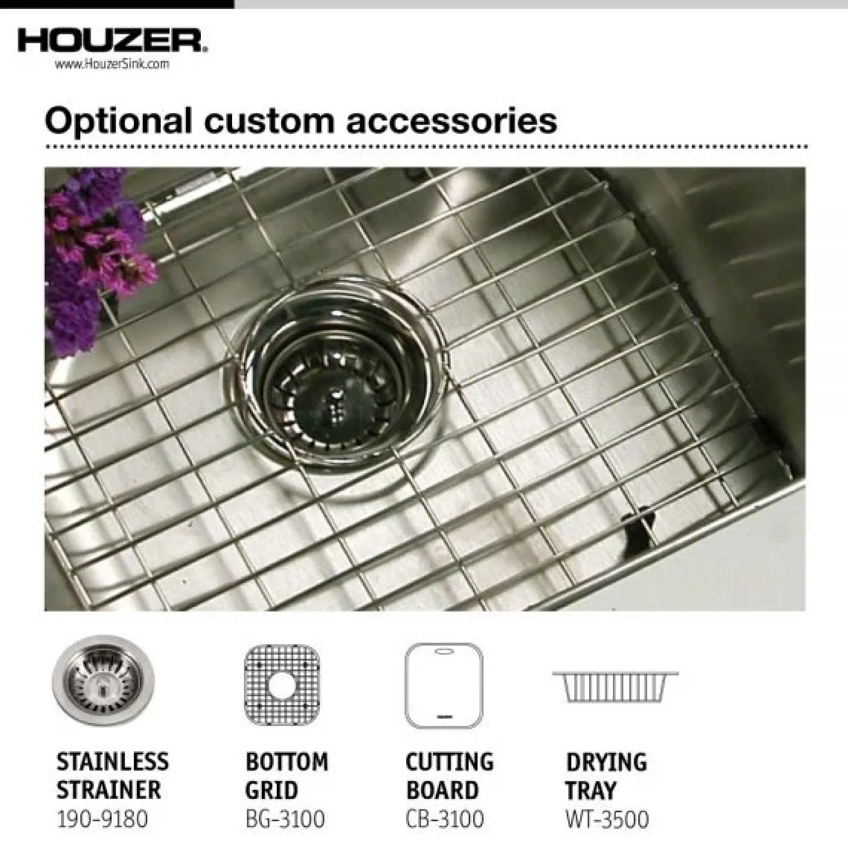Houzer 32" Stainless Steel Topmount Legend Corner Bowl Kitchen Sink, 20 Gauge, LCR-3221-1