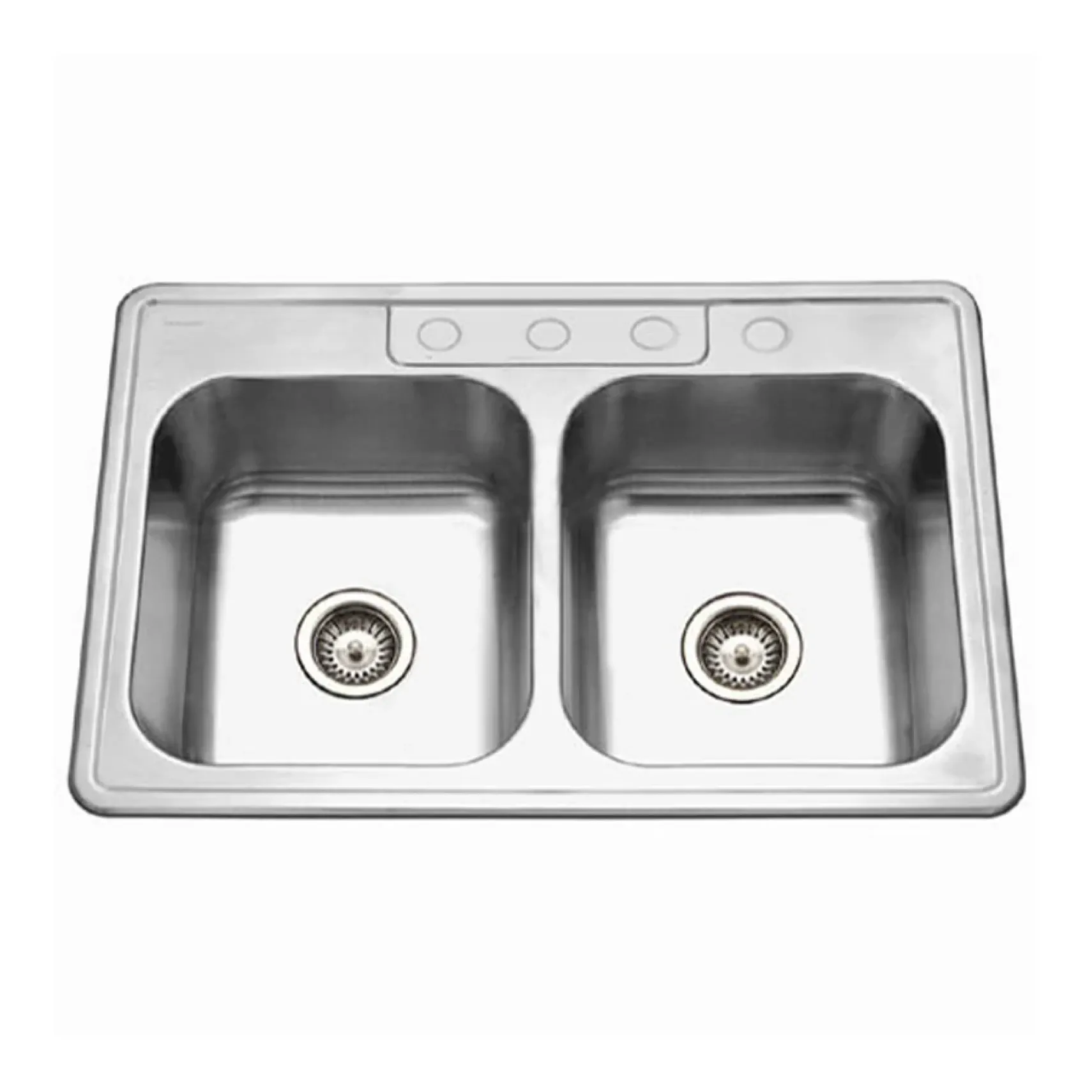 Houzer 33" Stainless Steel Topmount Double Bowl Kitchen Sink, 18 Gauge, 3322-9BS4-1