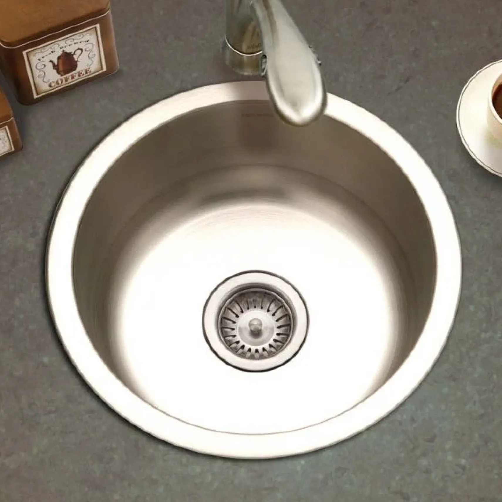 Houzer 18" Stainless Steel Topmount Round Single Bowl Bar Sink, SCF-1830-1