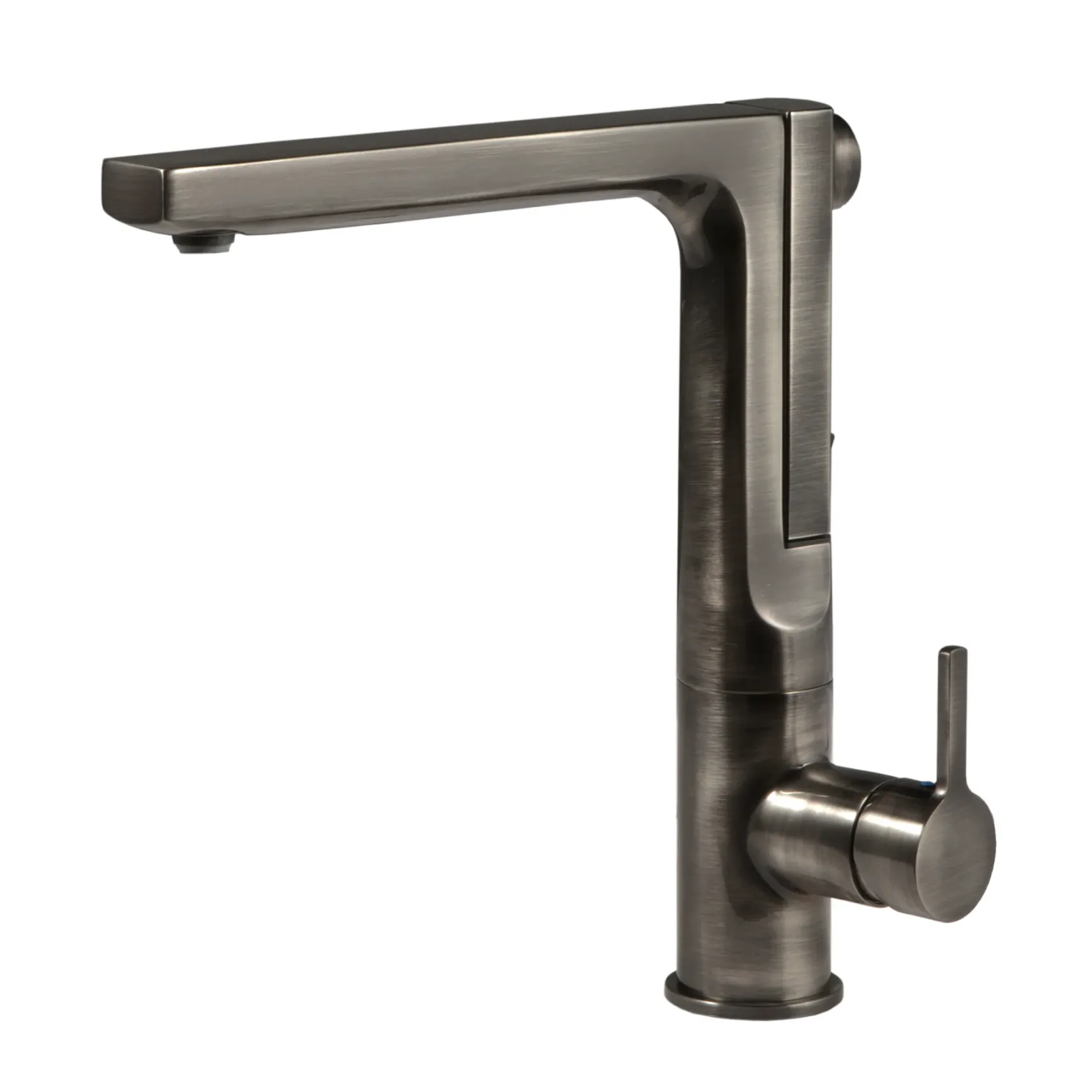 Houzer Ascend 1.75 GPM Lever Brass Kitchen Faucet, Pull Up, Pewter, ASCPU-460-PW