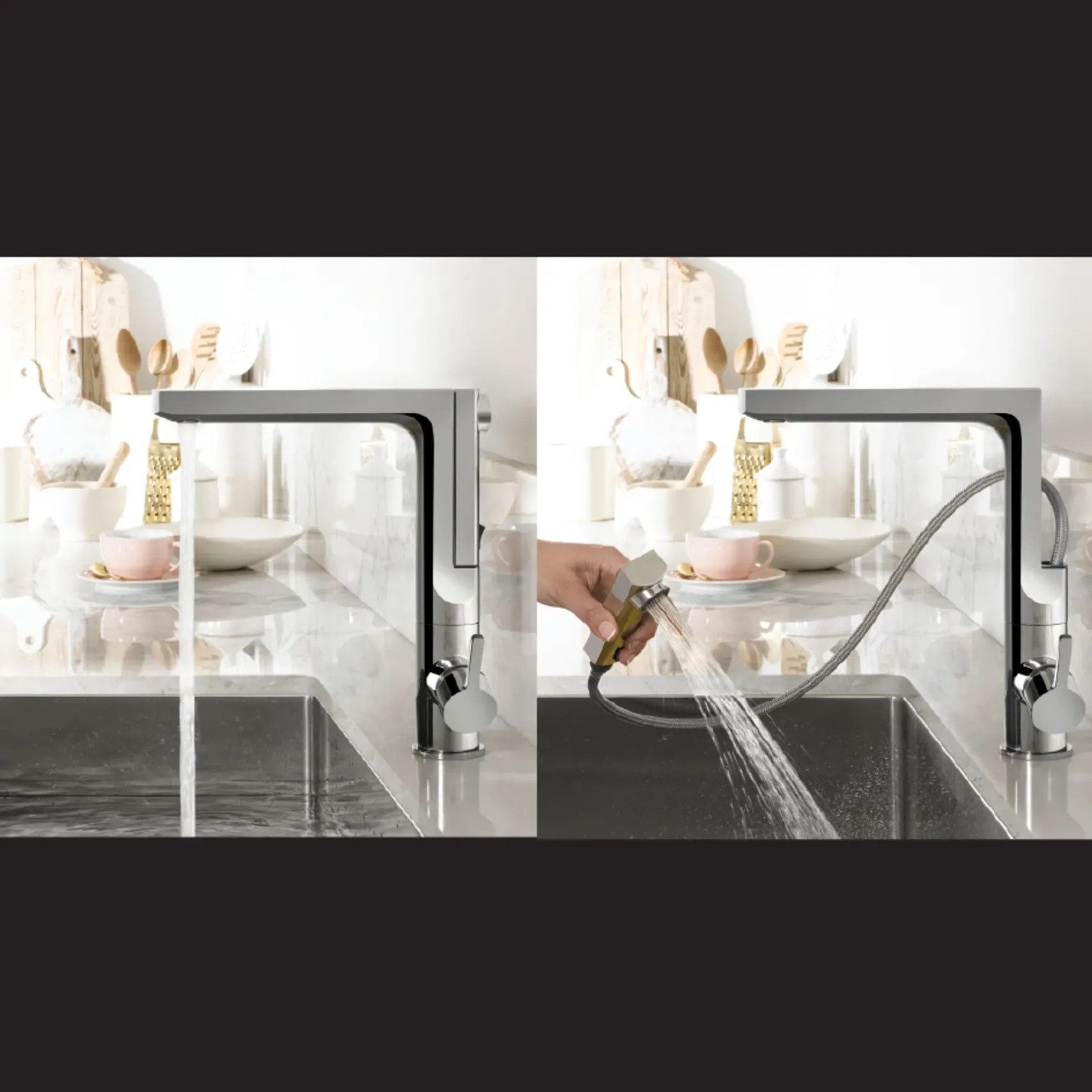 Houzer Ascend 1.75 GPM Lever Brass Kitchen Faucet, Pull Up, Pewter, ASCPU-460-PW