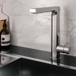 Houzer Ascend 1.75 GPM Lever Brass Kitchen Faucet, Pull Up, Matte Black, ASCPU-460-MB