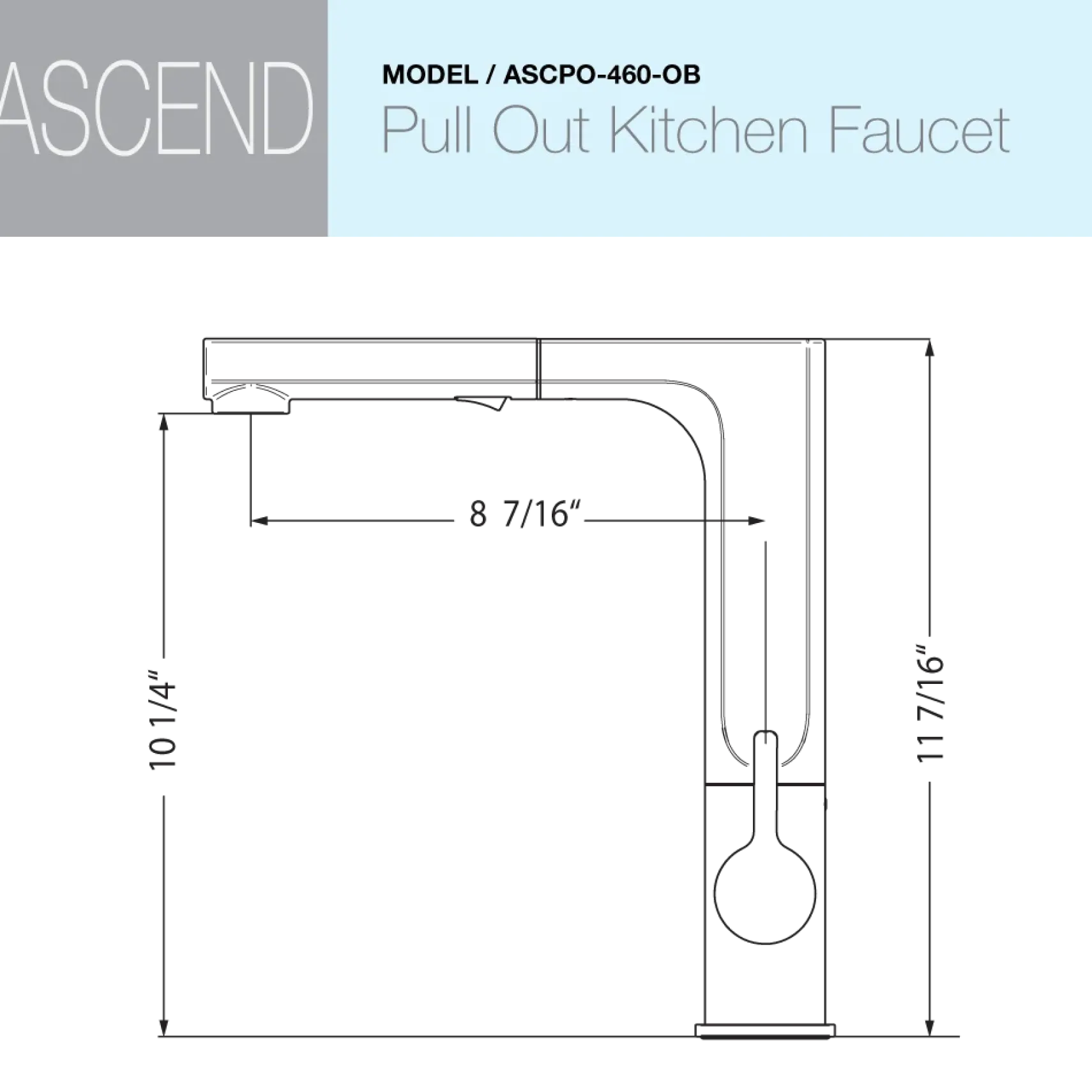 Houzer Ascend Pull Out Kitchen Faucet Oil Rubbed Bronze, ASCPO-460-OB