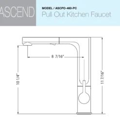 Houzer Ascend Pull Out Kitchen Faucet with CeraDox Technology Polished Chrome, ASCPO-460-PC