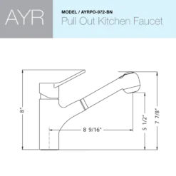 Houzer Ayr Pull Out Kitchen Faucet Brushed Nickel, AYRPO-972-BN