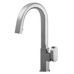 Houzer Azura Hidden Pull Down Kitchen Faucet with CeraDox Technology Polished Chrome, AZUPD-968-PC