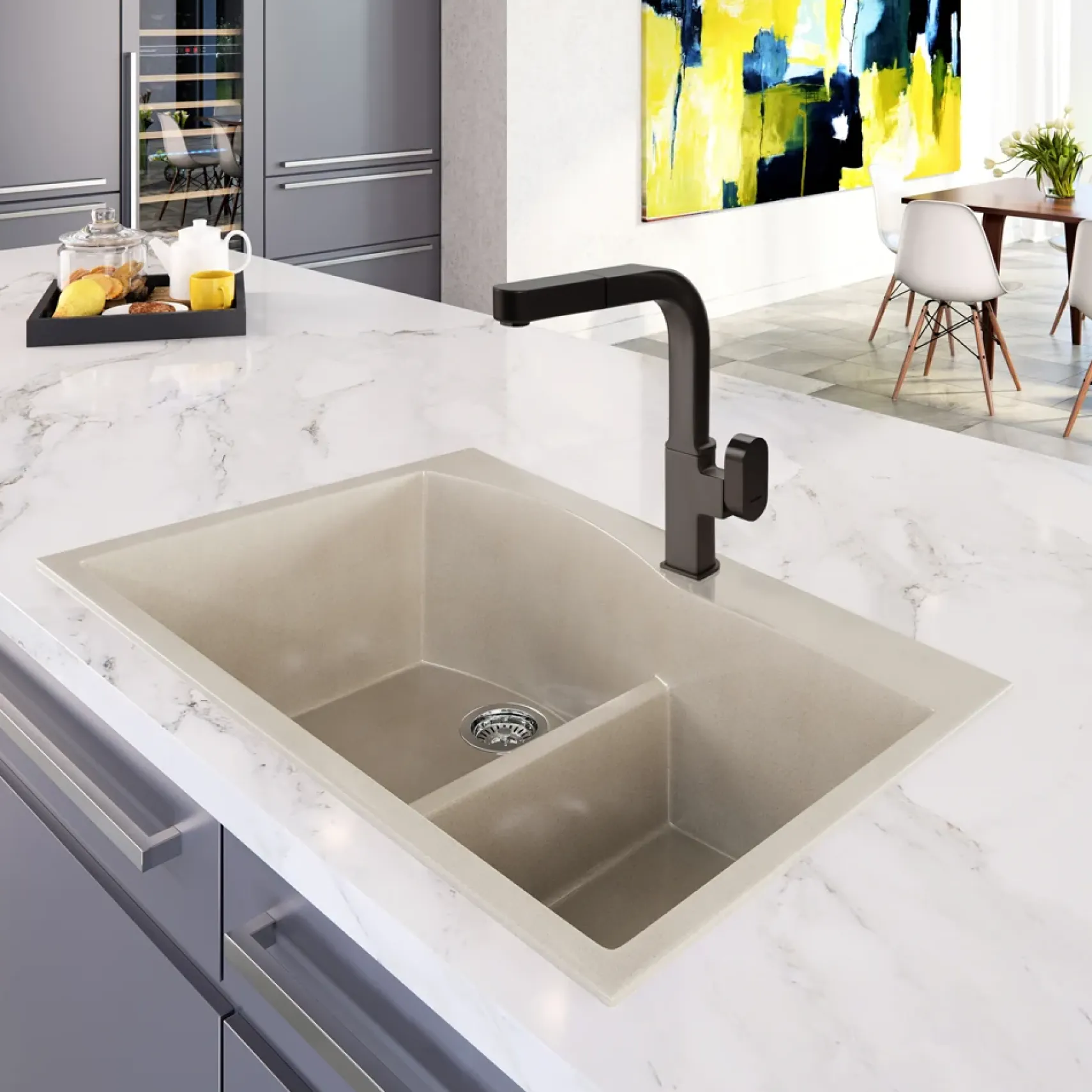 Houzer Azura Pull Out Kitchen Faucet with CeraDox Technology Polished Chrome, AZUPO-965-PC