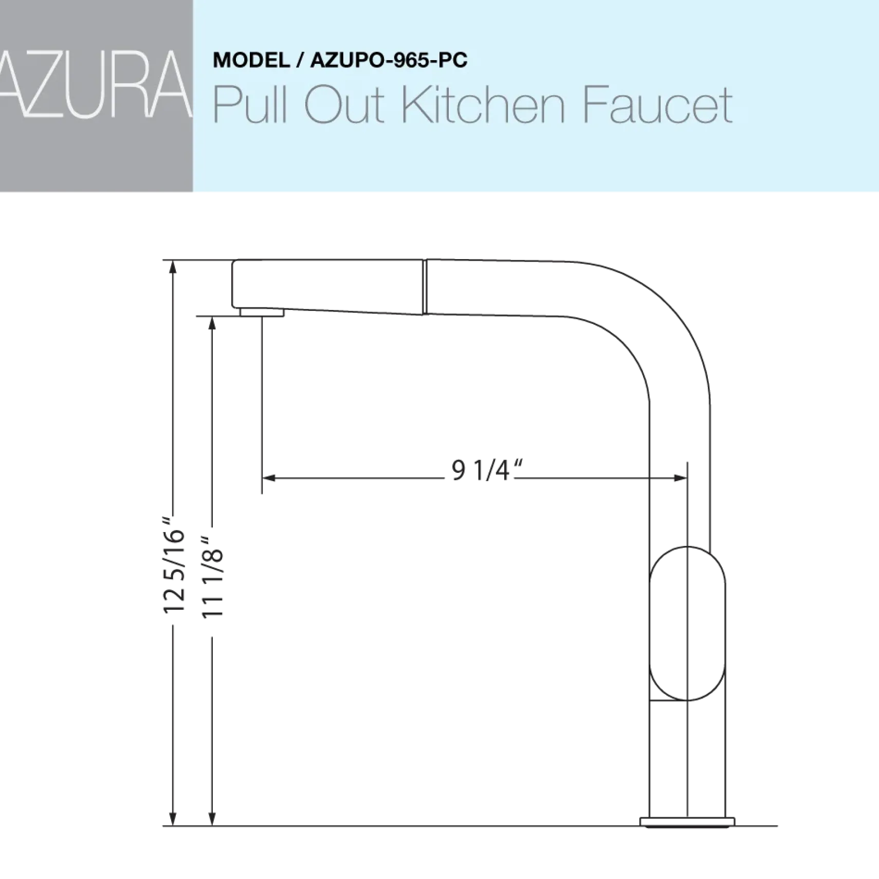Houzer Azura Pull Out Kitchen Faucet with CeraDox Technology Polished Chrome, AZUPO-965-PC