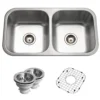 Houzer Belleo 18" Drop In/Topmount Stainless Steel Kitchen Sink, 50/50 Double Bowl, 18 Gauge, BSD-3209