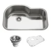 Houzer Belleo 21" Drop In/Topmount Stainless Steel Kitchen Sink, 18 Gauge, BSH-3200