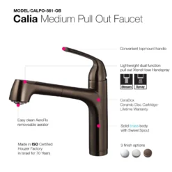 Houzer Calia Pull Out Kitchen Faucet Oil Rubbed Bronze, CALPO-561-OB