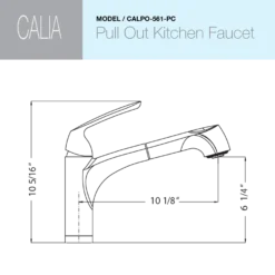 Houzer Calia Pull Out Kitchen Faucet with CeraDox Technology Polished Chrome, CALPO-561-PC