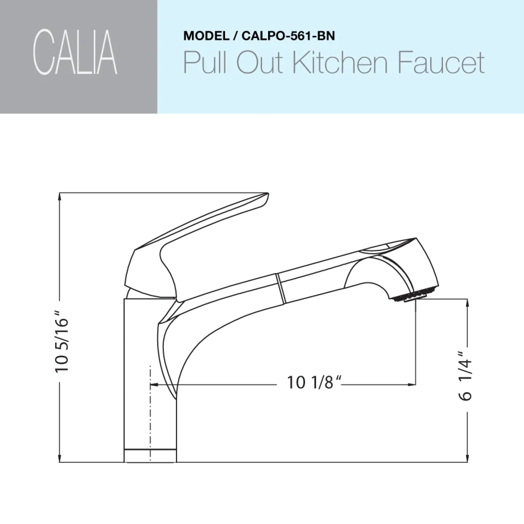 Houzer Calia Pull Out Kitchen Faucet Brushed Nickel, CALPO-561-BN