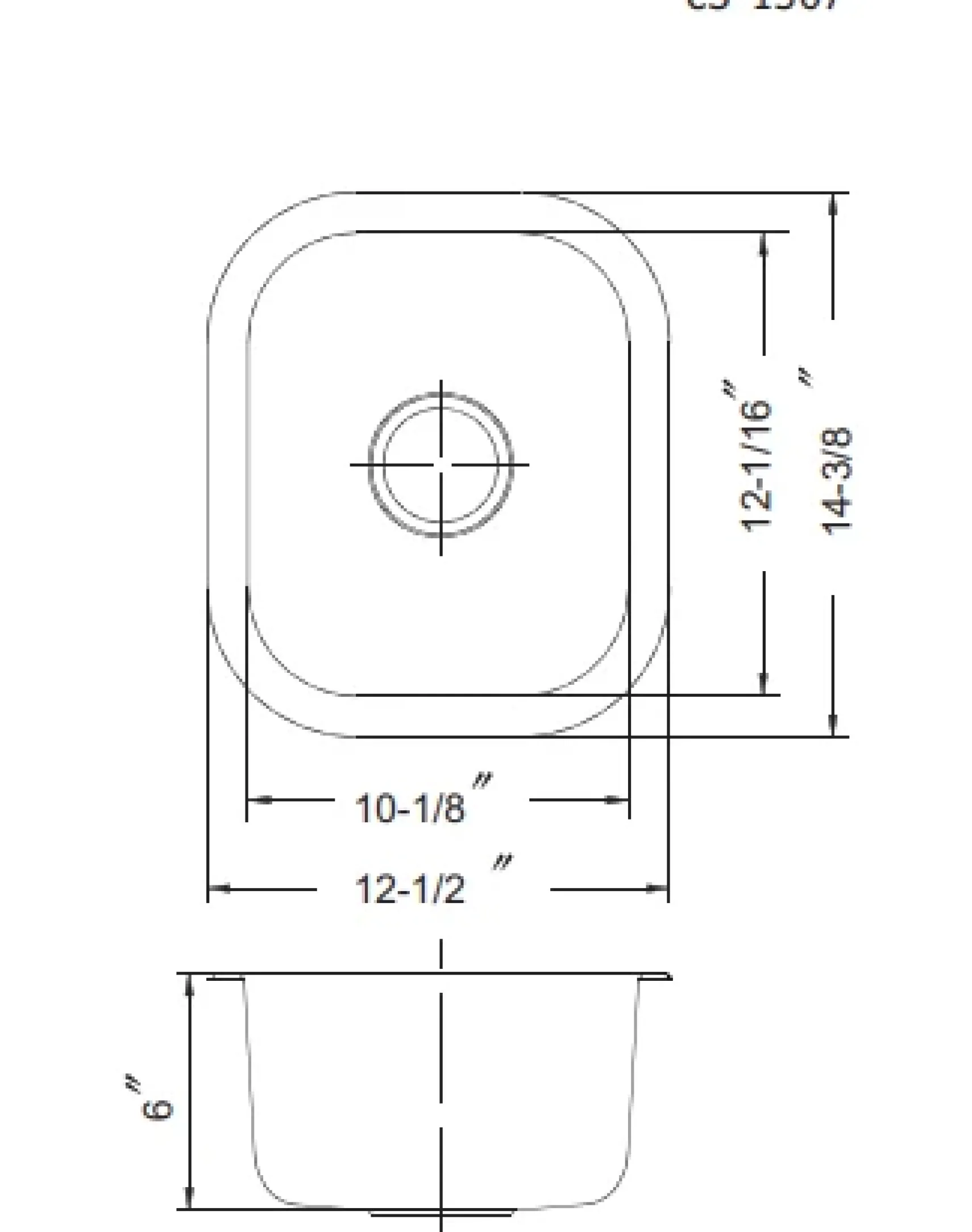 Houzer Club 13 inch Stainless Steel Undermount Bar Sink with Strainer & Grid - 18 Gauge, CS-1307-C