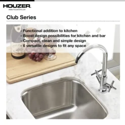 Houzer Club 13 inch Stainless Steel Undermount Bar Sink with Strainer & Grid - 18 Gauge, CS-1307-C
