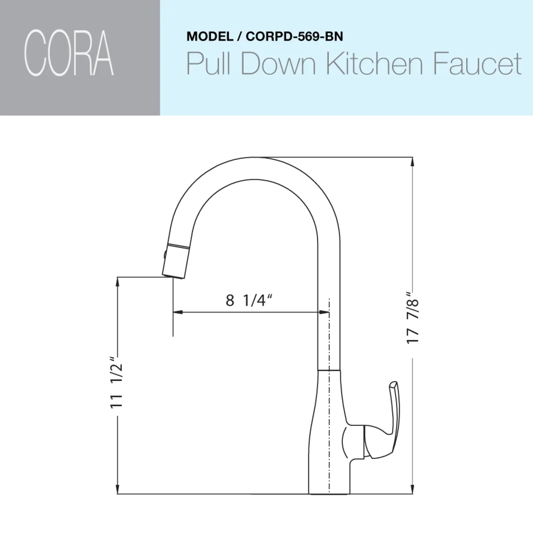 Houzer Cora Pull Down Kitchen Faucet Brushed Nickel, CORPD-569-BN