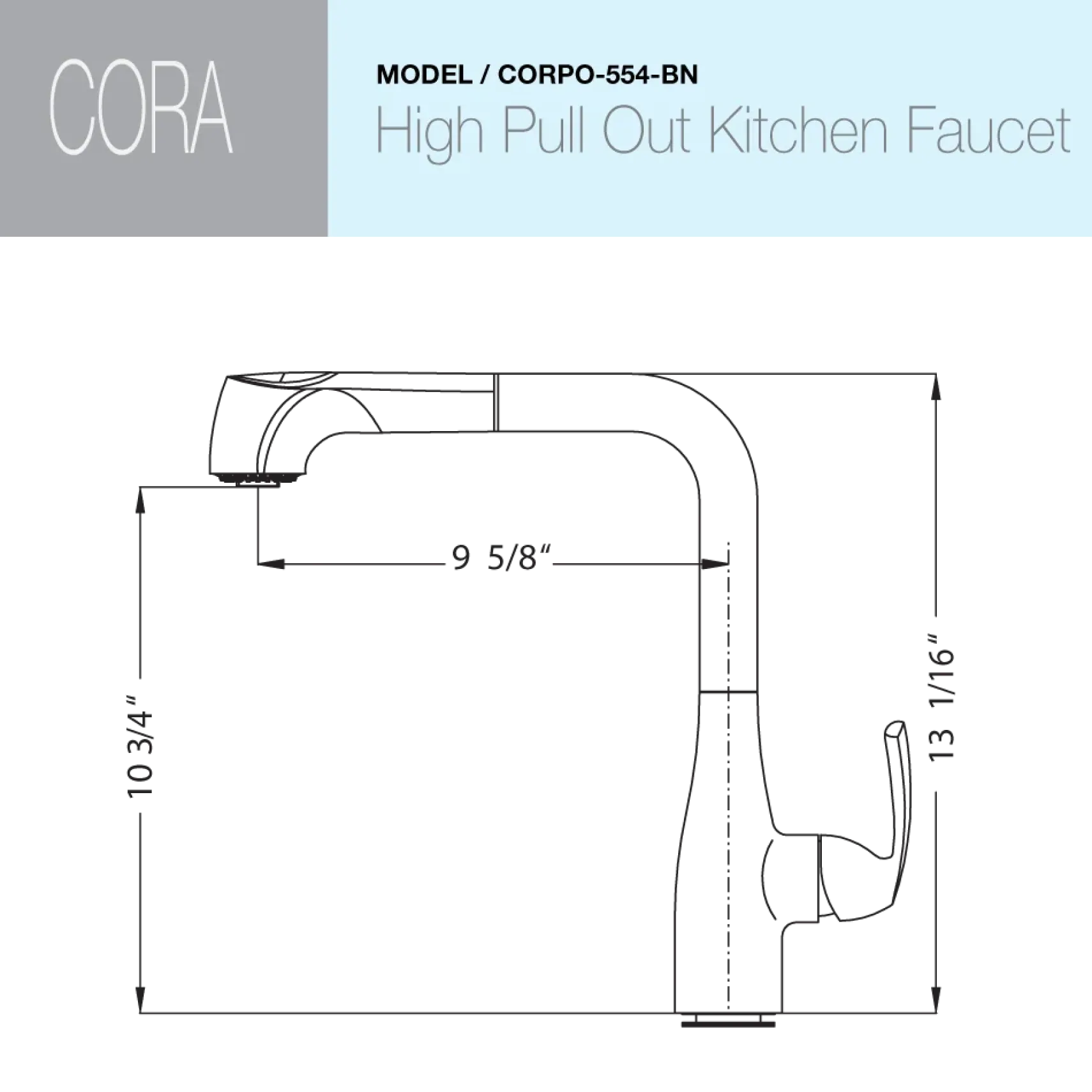 Houzer Cora Pull Out Kitchen Faucet Brushed Nickel, CORPO-554-BN
