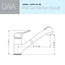 Houzer Gaia Pull Out Kitchen Faucet Brushed Nickel, GAIPO-361-BN