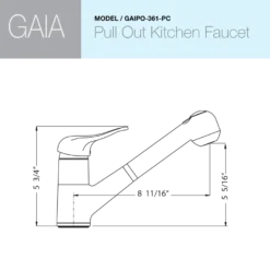 Houzer Gaia Pull Out Kitchen Faucet with CeraDox Technology Polished Chrome, GAIPO-361-PC
