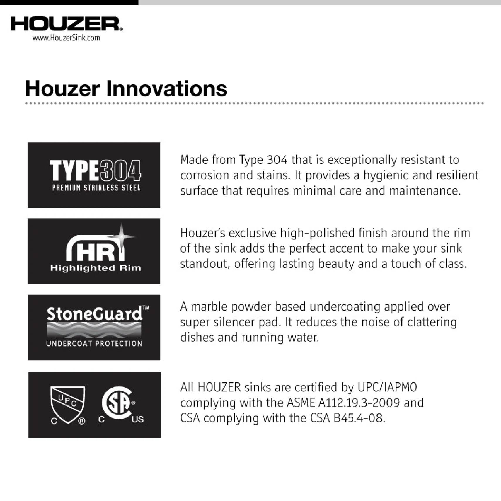 Houzer Glowtone 33" Stainless Steel Topmount 1-hole 60/40 Double Bowl Kitchen Sink Strainers & Grids - 20 Gauge, ISL-3322BS1-C