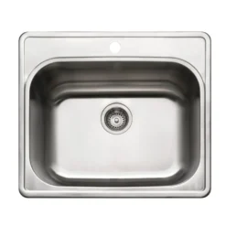 Houzer Laundry 25 inch Stainless Steel Drop-in Topmount 1-hole Single Bowl Sink with 12 inch Depth - 18 Gauge, LTS-2522-1