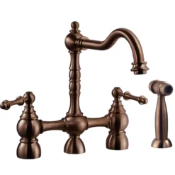 Houzer Lexington Bridge Kitchen Faucet with Sidespray Oil Rubbed Bronze, LEXBS-956-OB