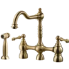 Houzer Lexington Bridge Kitchen Faucet with Sidespray Brushed Brass, LEXBS-956-BB