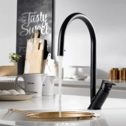 Houzer Oni 1.75 GPM Lever Brass Kitchen Faucet, Pull Down, Pewter, ONIPD-169-PW