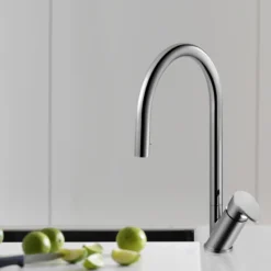 Houzer Oni 1.75 GPM Lever Brass Kitchen Faucet, Pull Down, Pewter, ONIPD-169-PW