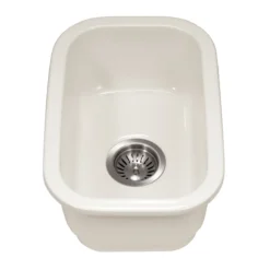 Houzer Platus 13 inch Biscuit Fireclay Undermount Single Bowl Bar Sink- PTB-1318 BQ-C