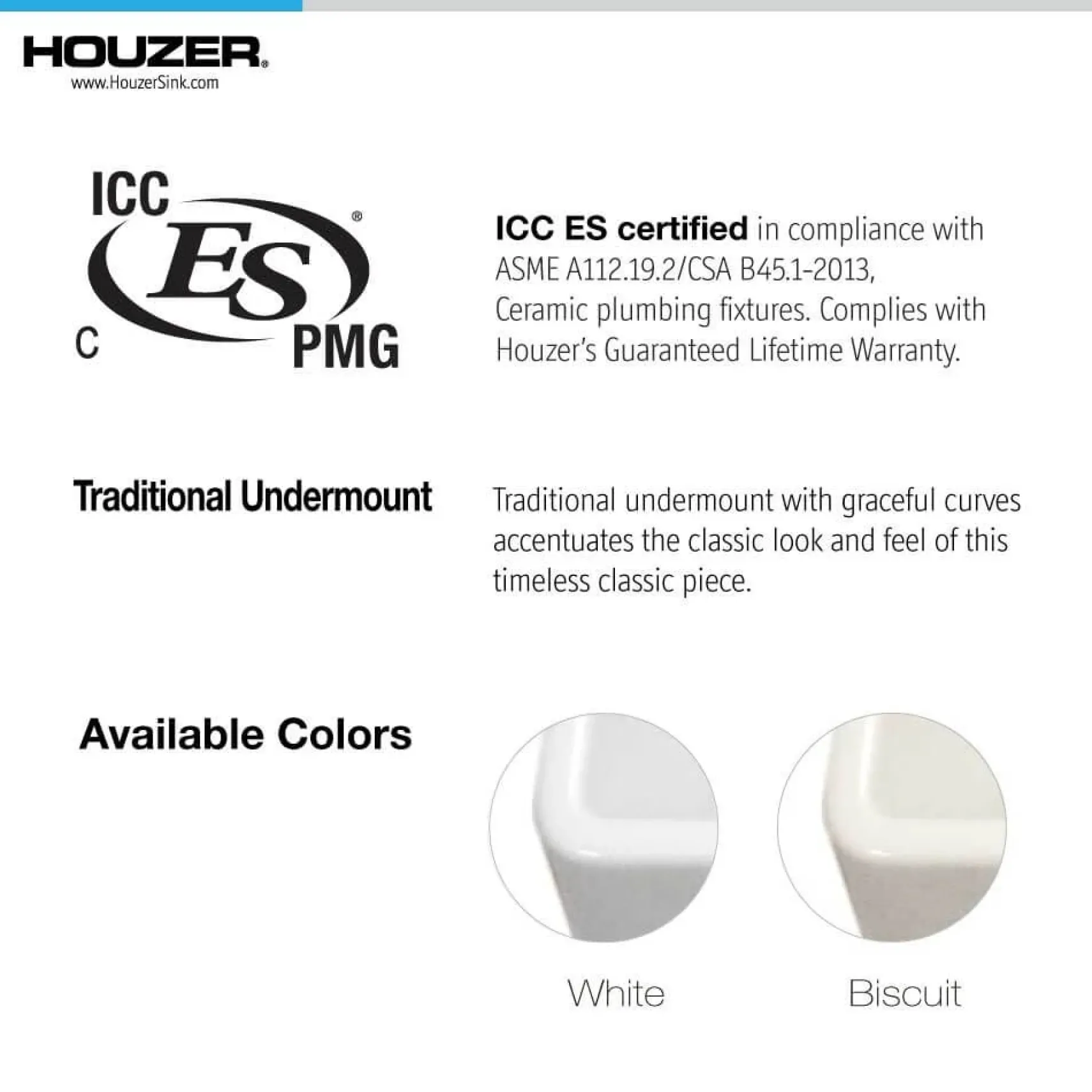 Houzer Platus 19 inch Biscuit Fireclay Undermount Square Single Bowl Bar Sink - PTB-1919 BQ-C with Basket Strainer and Basin Grid Included