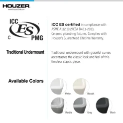 Houzer Platus 19 inch Black Fireclay Undermount Square Single Bowl Bar Sink - PTB-1919 BL-C with Basket Strainer and Basin Grid Included