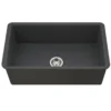 Houzer Platus 18" Undermount Fireclay Kitchen Sink, Black, PTU-3600 BL