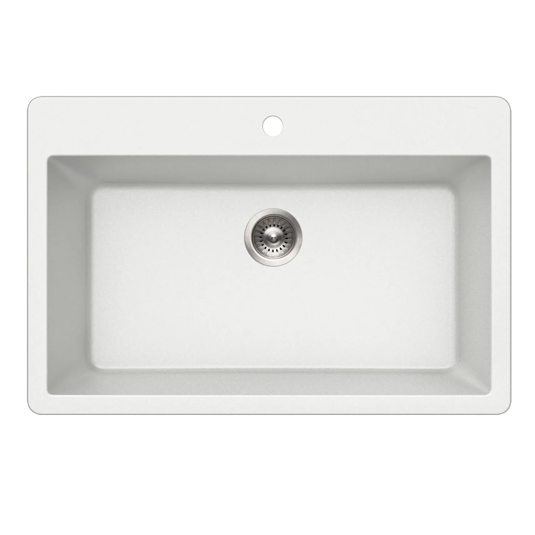 Houzer Quartztone 33 inch Cloud Granite Composite Topmount Single Bowl Kitchen Sink, V-300 CLOUD