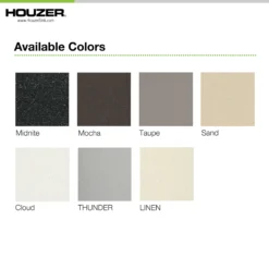 Houzer Quartztone 24 inch Linen Granite Composite Drop-in Topmount Single Bowl Kitchen Sink - G-100 LINEN